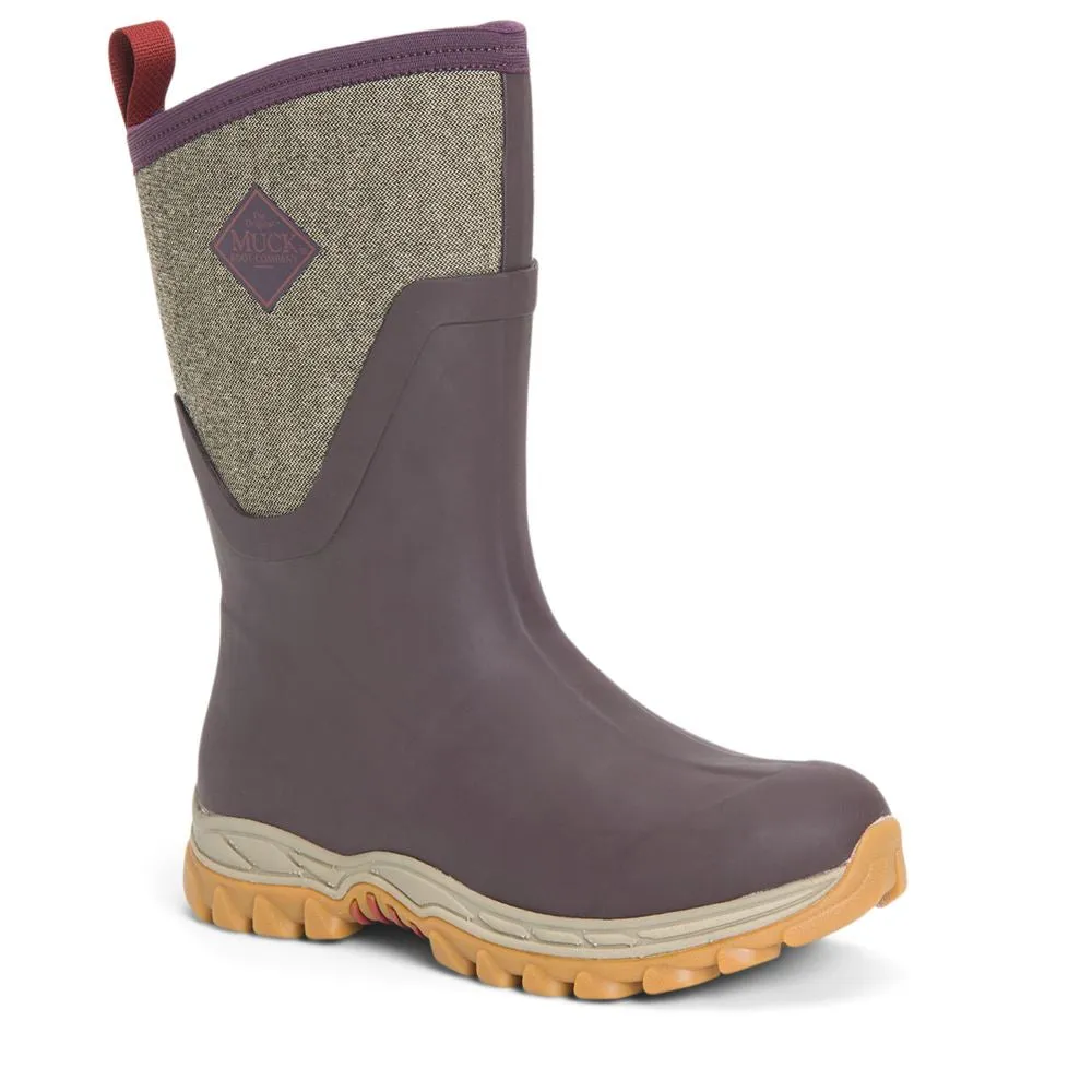 'Muck' Women's 12" Arctic Sport II Mid WP Winter - Wine / Herrigbone