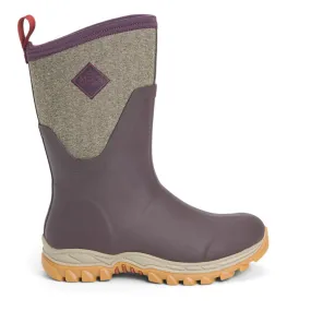 'Muck' Women's 12" Arctic Sport II Mid WP Winter - Wine / Herrigbone