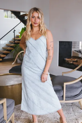 Naomi Denim Maxi Dress, Light Denim