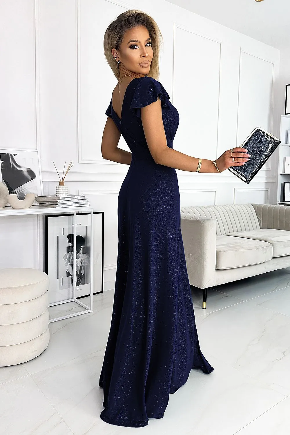 Navy Blue Evening Maxi Dress