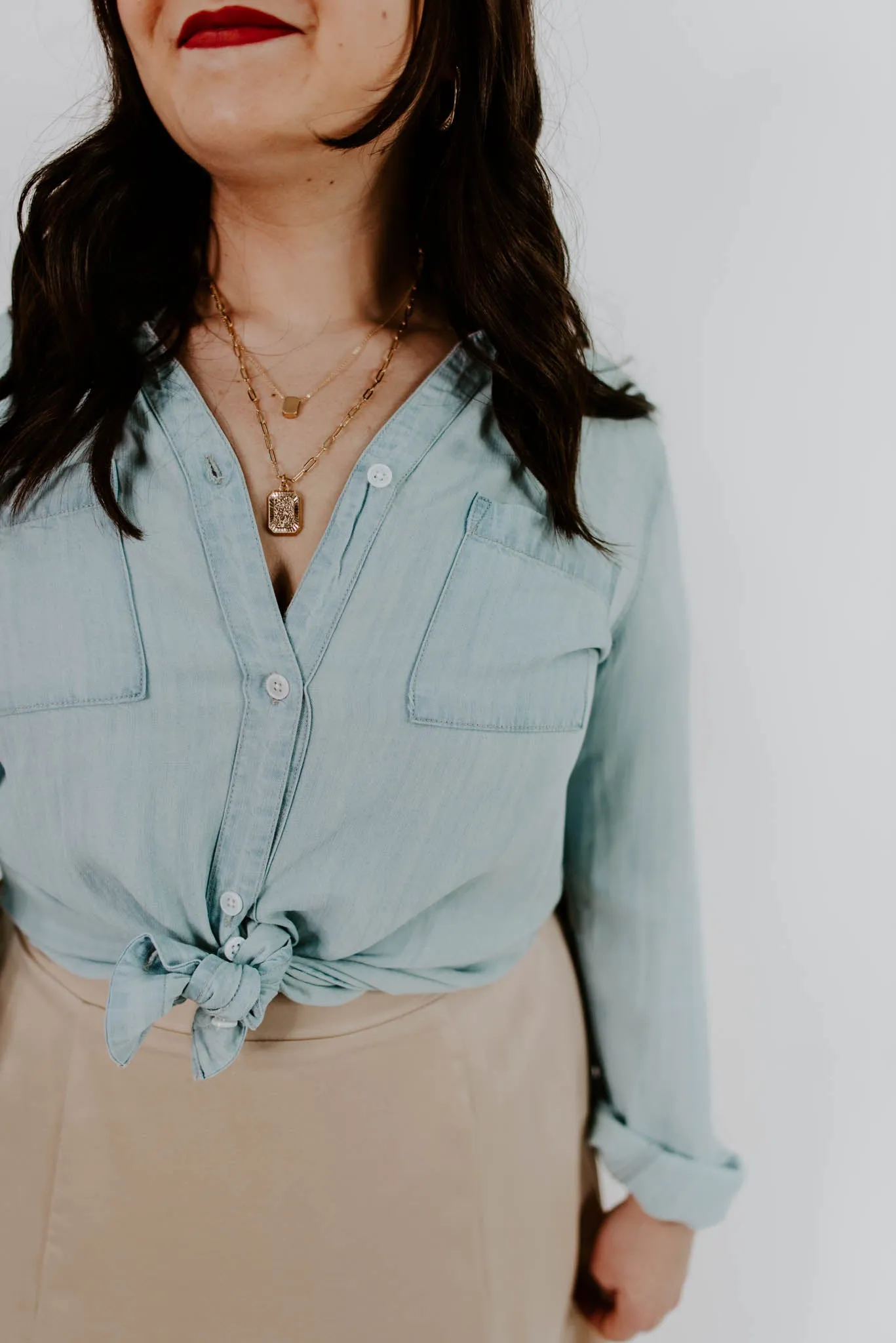 Near and Dear Chambray Top