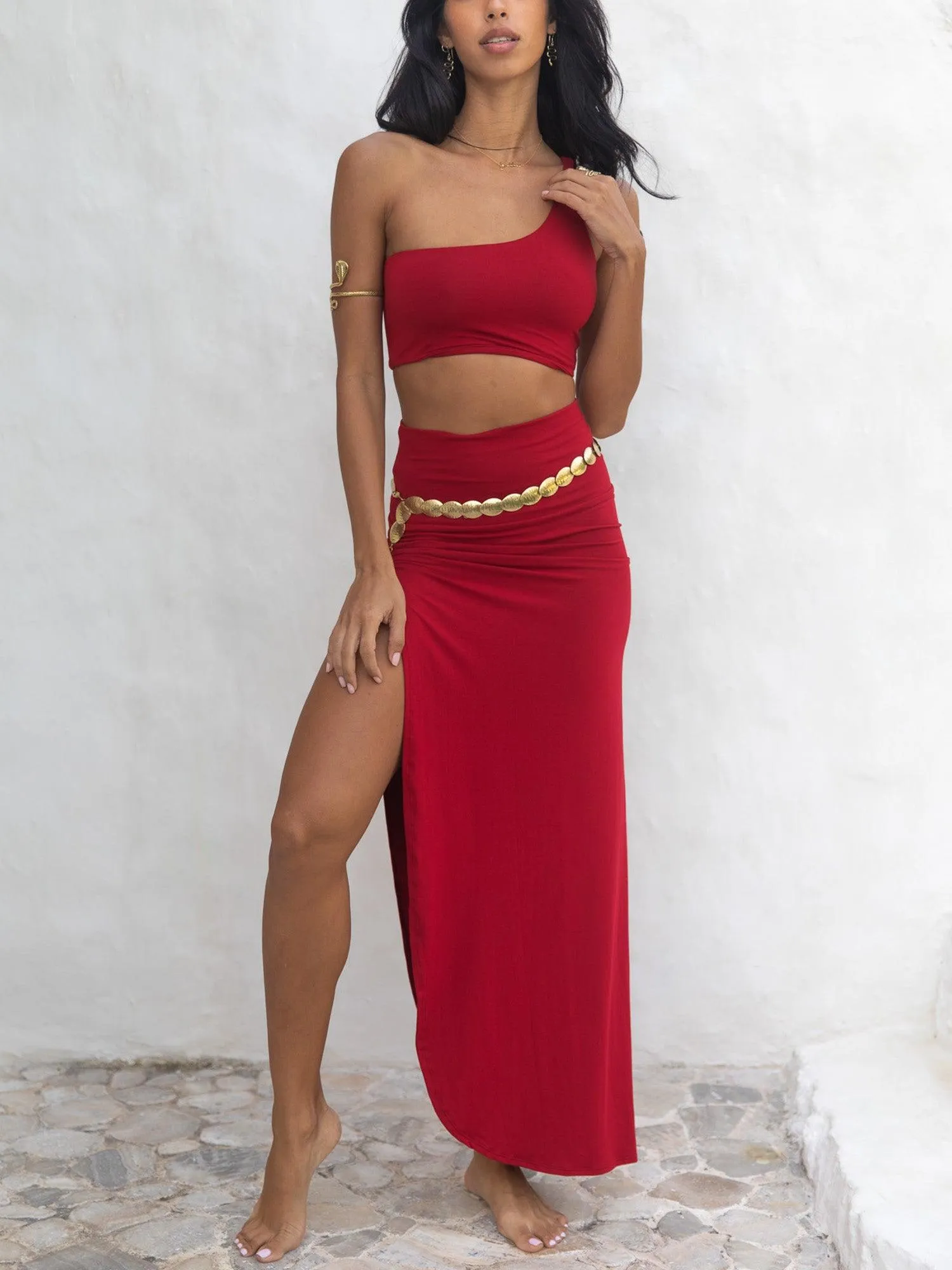 Nefertiti Skirt - Crimson Red