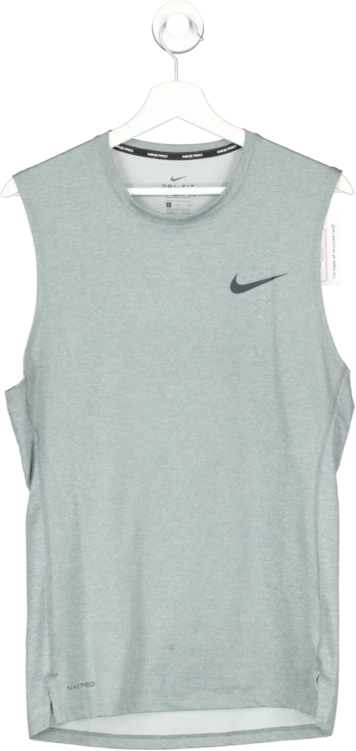 Nike Grey Dri Fit Tight Fit Logo Vest UK L