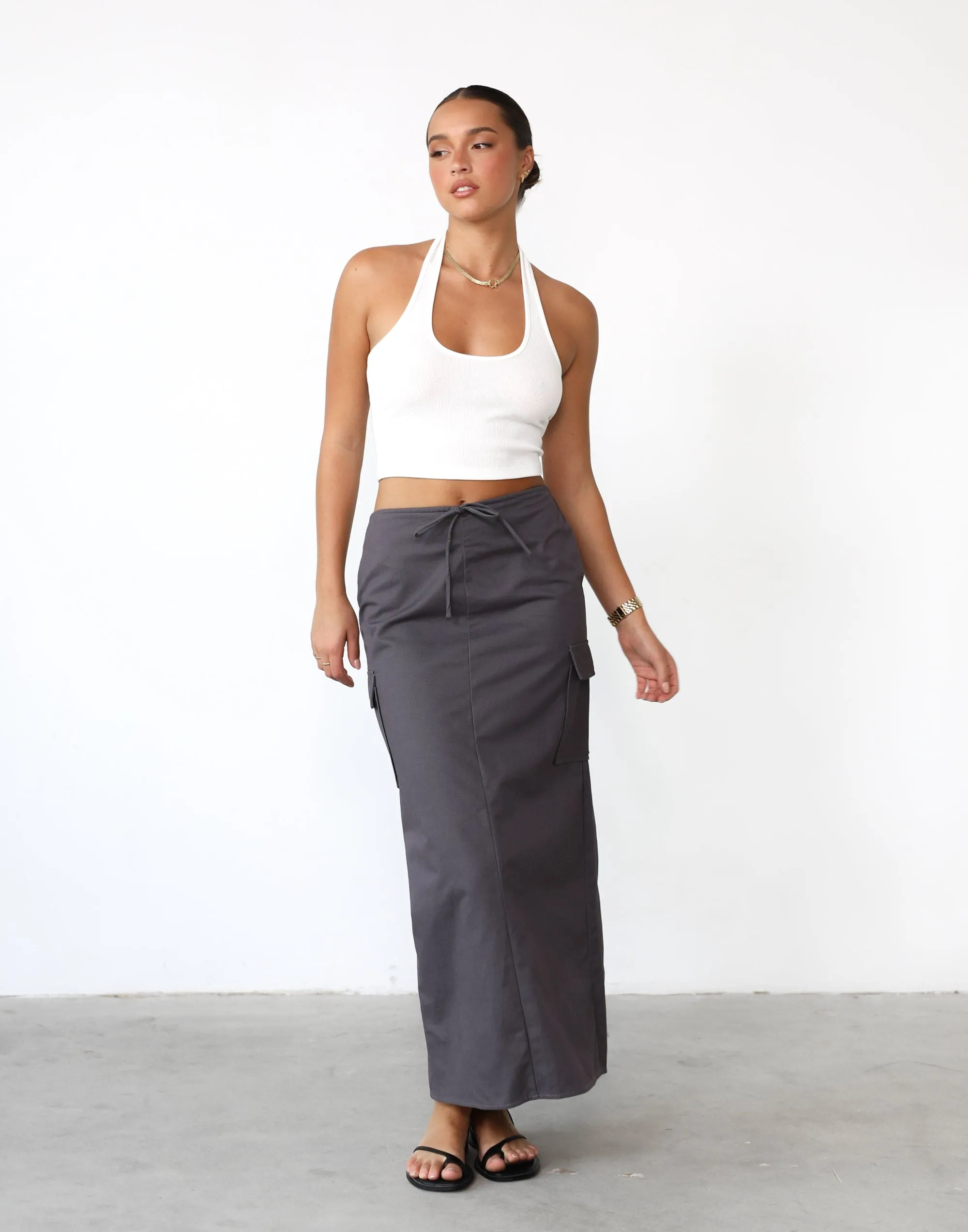 Not Now Maxi Skirt (Slate)