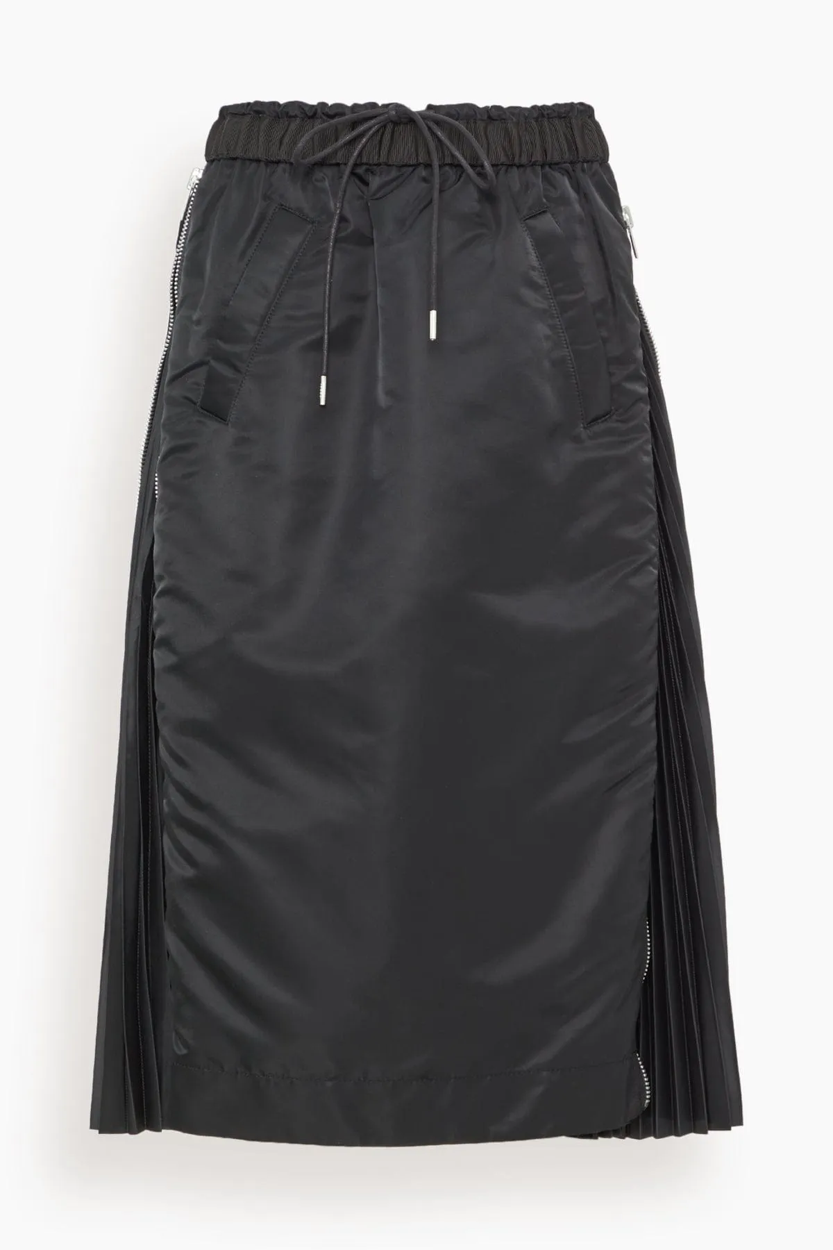 Nylon Twill Skirt in Black