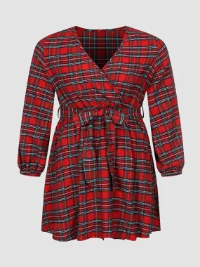 Plus Size Plaid Party Dress