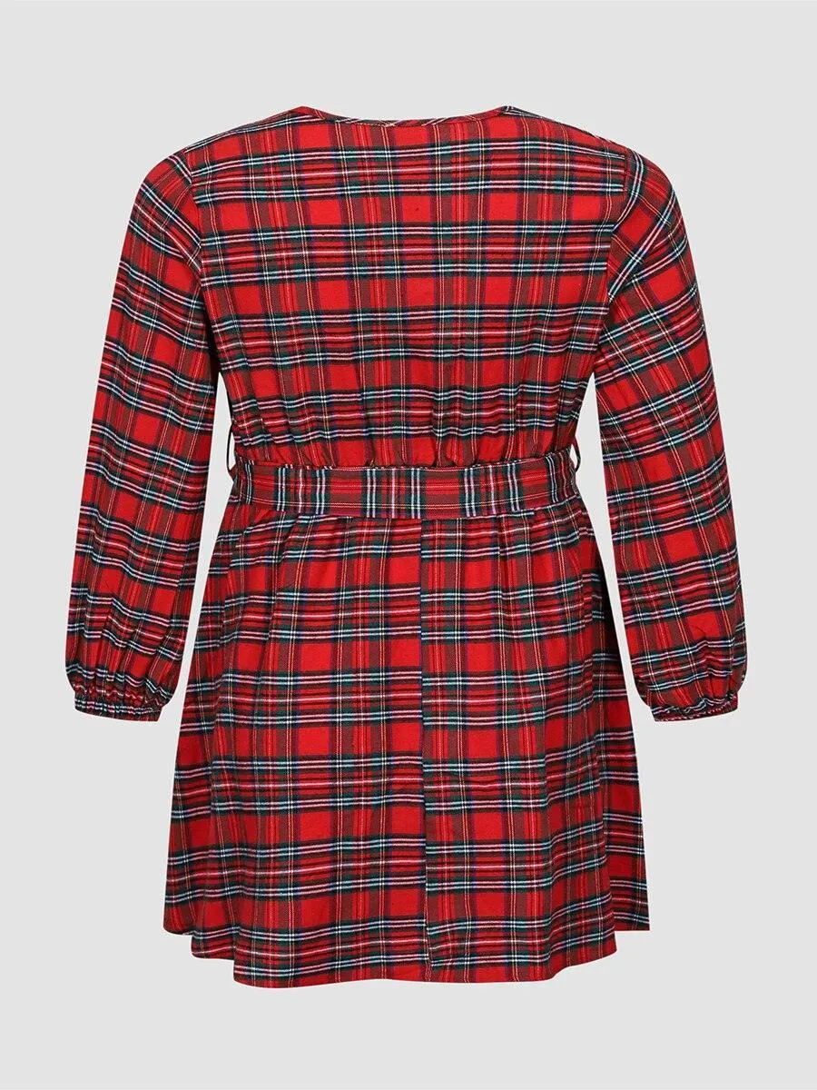 Plus Size Plaid Party Dress