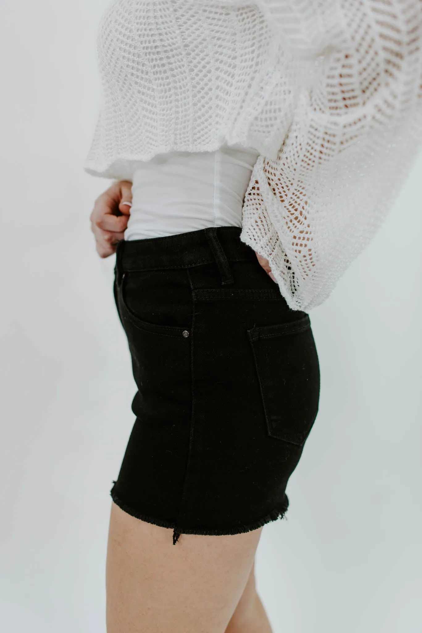 Risen Mallory High Rise Black Shorts