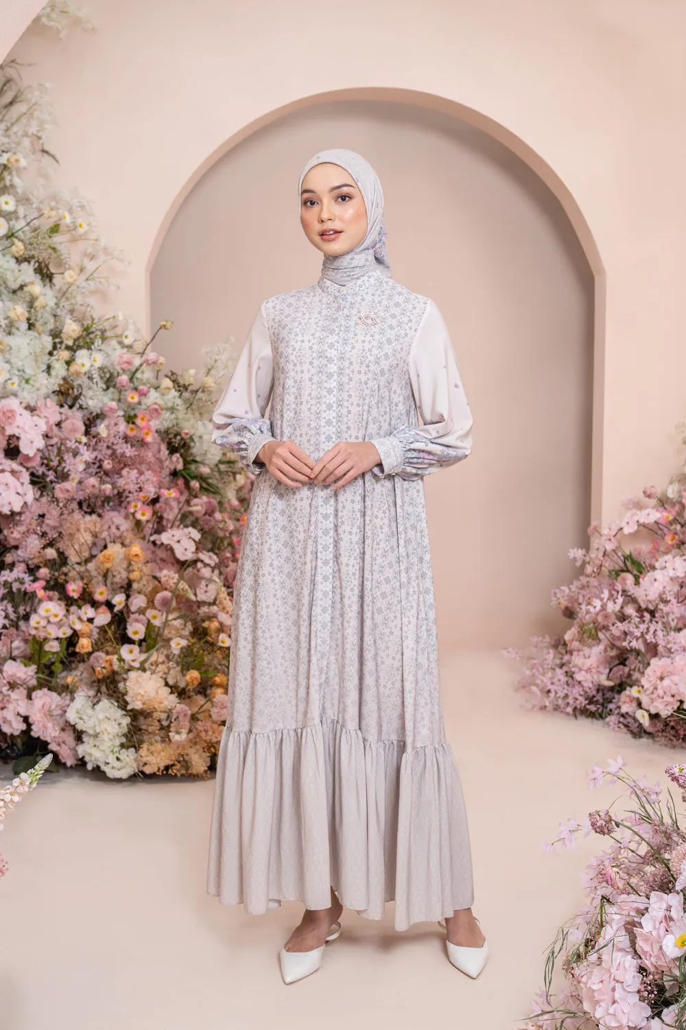 Rissa Dress Set Syar'i Vanilla Mist