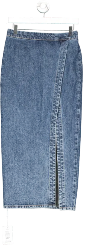 Self Portrait Blue Denim Maxi Skirt UK 8