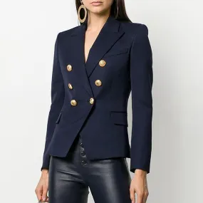 Sign It Navy Blue Blazer Women - Casual - Plain-Solid