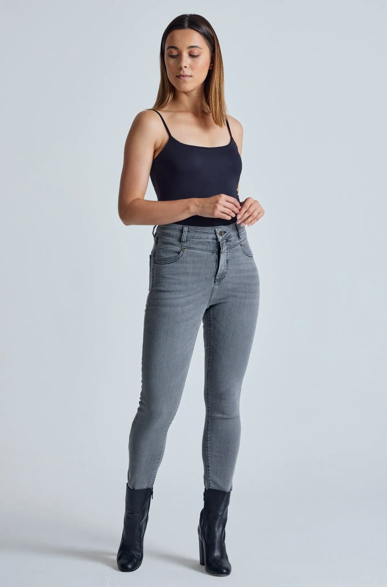 Silver Fox Nina High Waisted Skinny Jeans - GOTS Certified Organic Cotton and Recycled Polyester