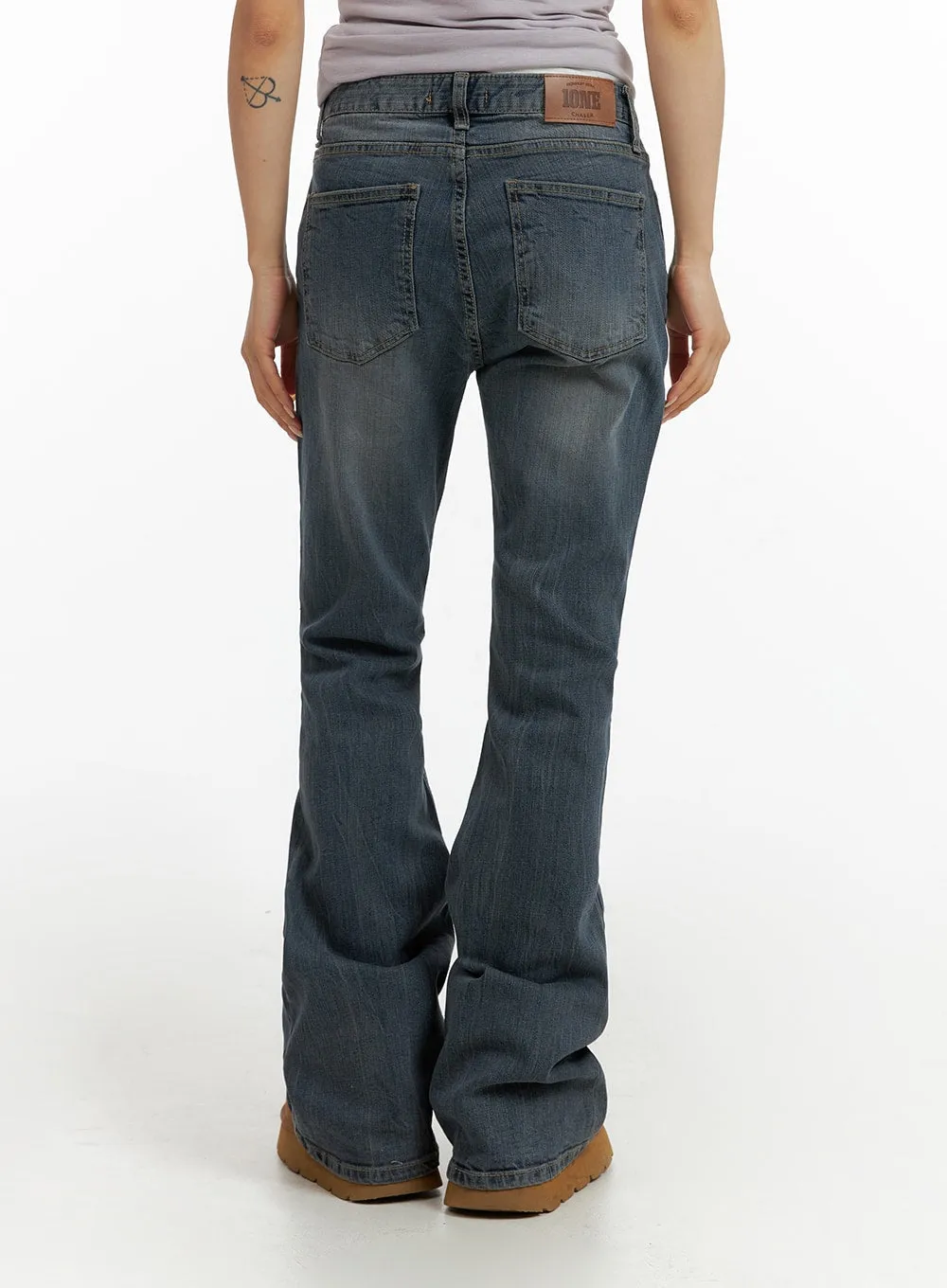 Slim Washed Flared Jeans CF416