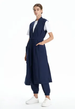 Solid Vest Maxi Jacket