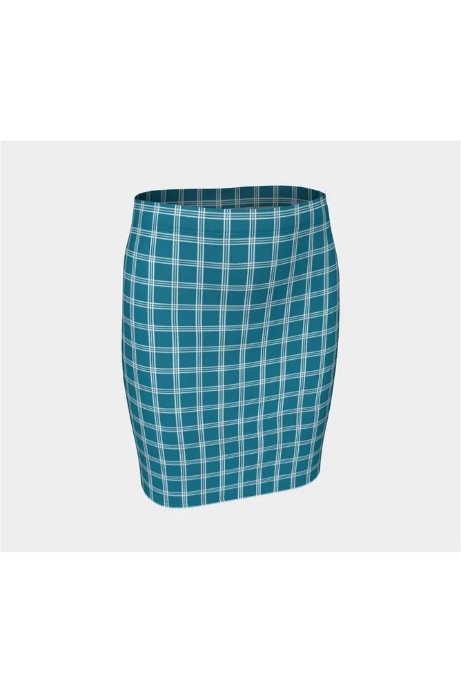 Tattersall Blue Fitted Skirt