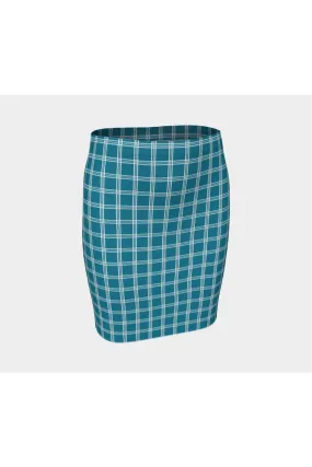 Tattersall Blue Fitted Skirt