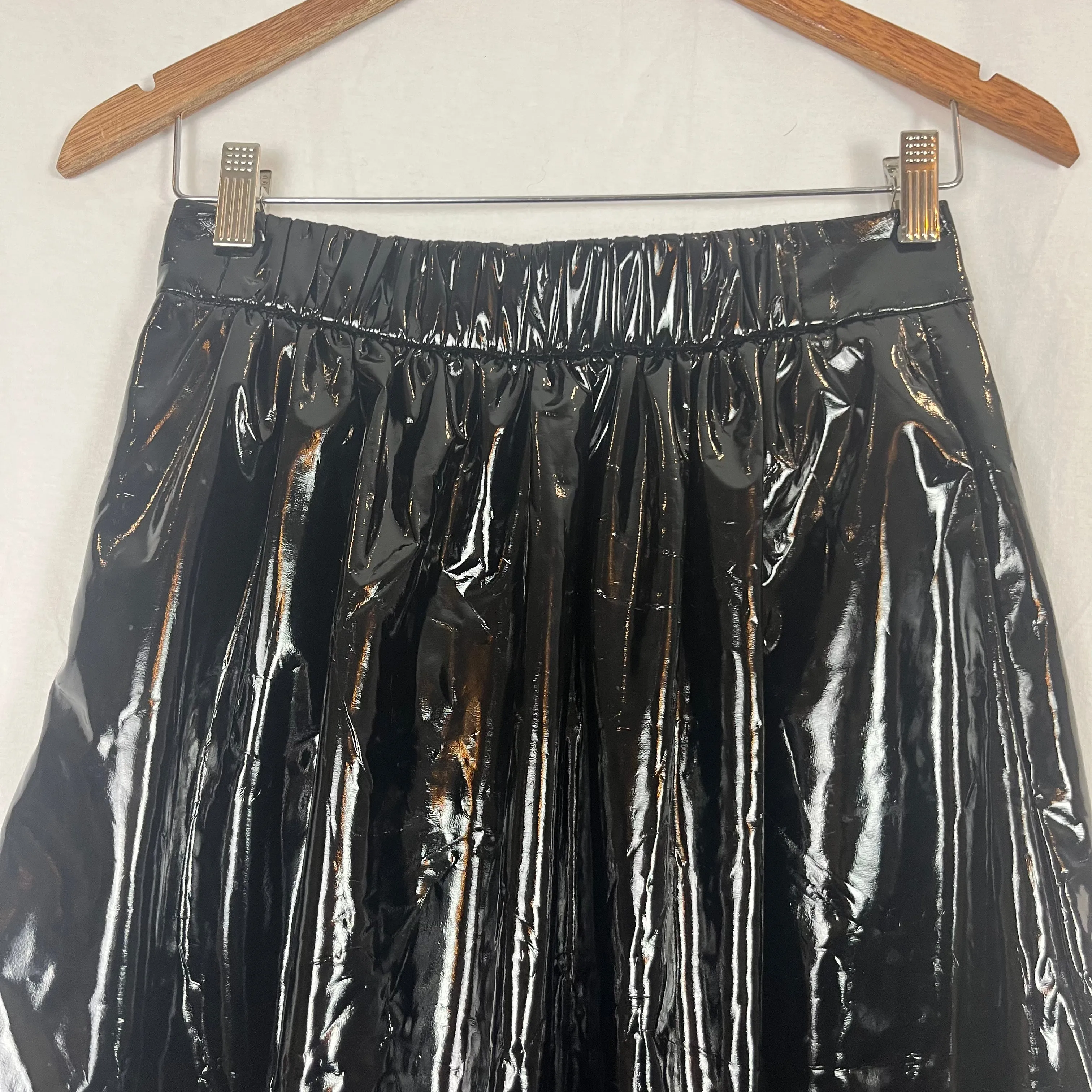 Tibi $395 Patent Faux Leather Midi Skirt XS