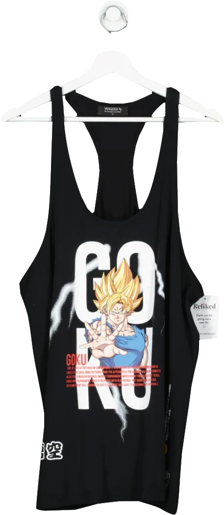 Vanquish Black Dbz Goku Stringer Vest UK XL