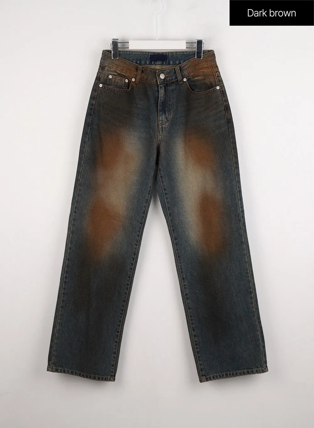 Washed Painting Wide Leg Jeans ID306