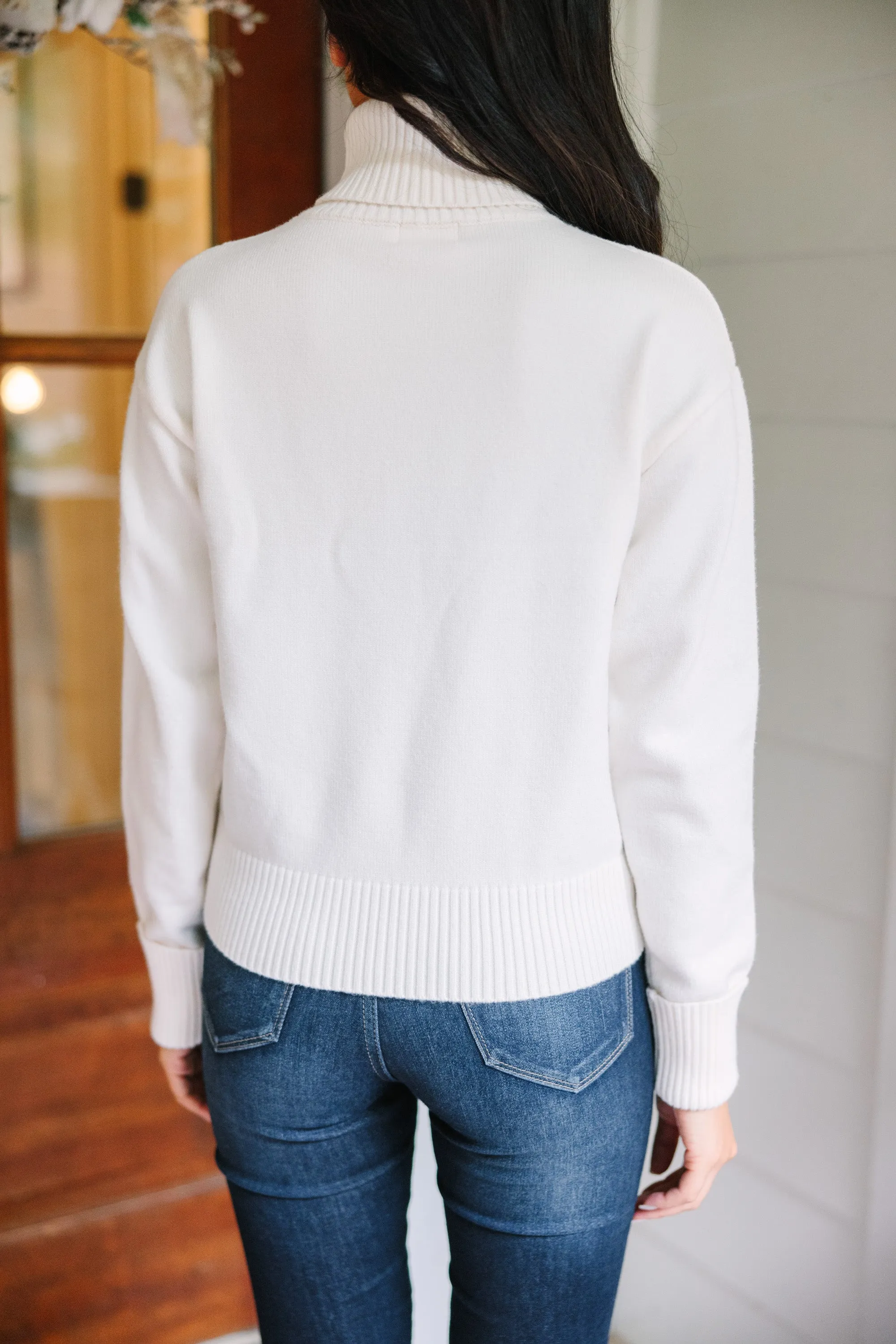 Who You Are Cream White Embellished Sweater