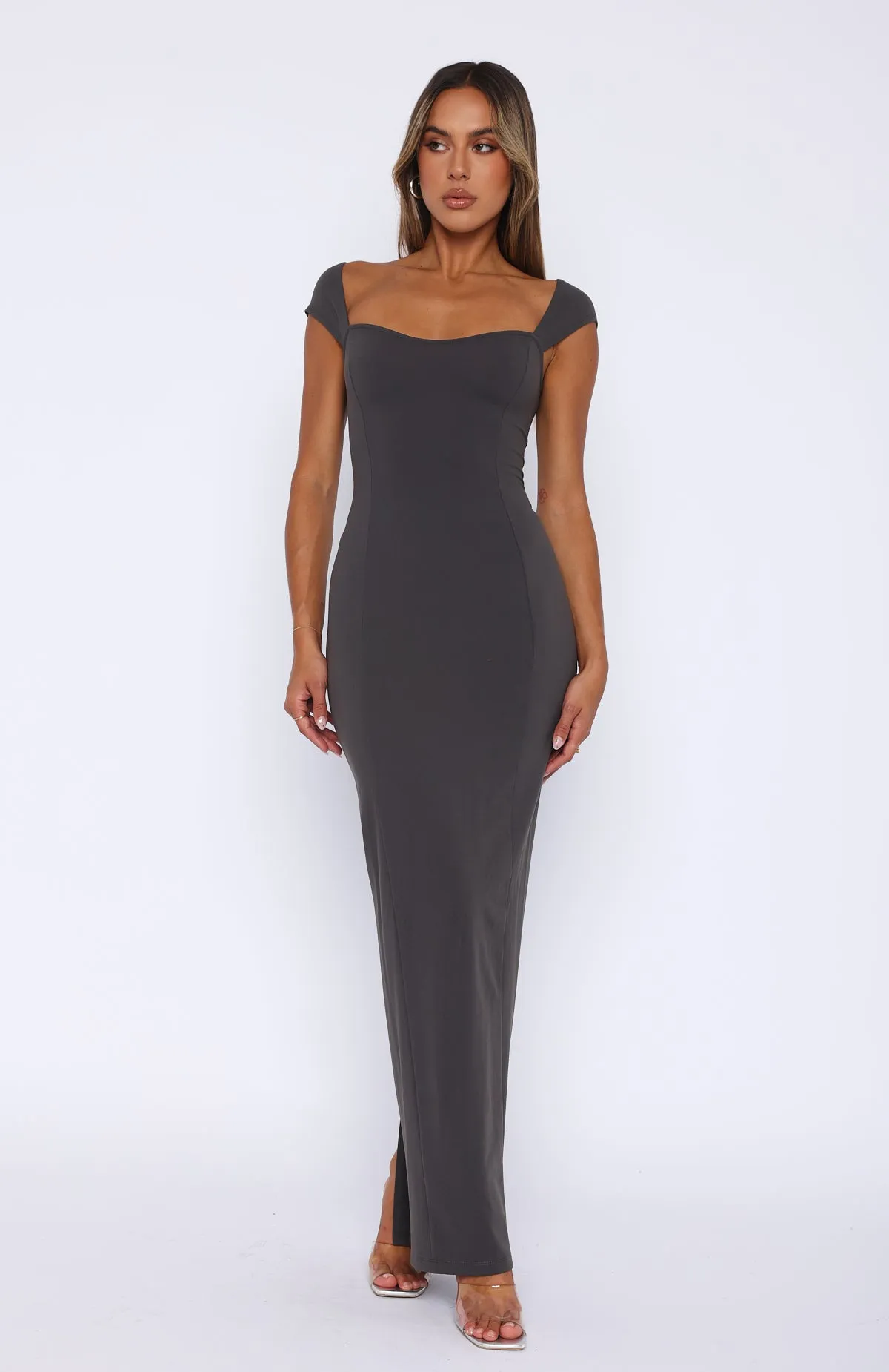 Wish I Knew Maxi Dress Charcoal