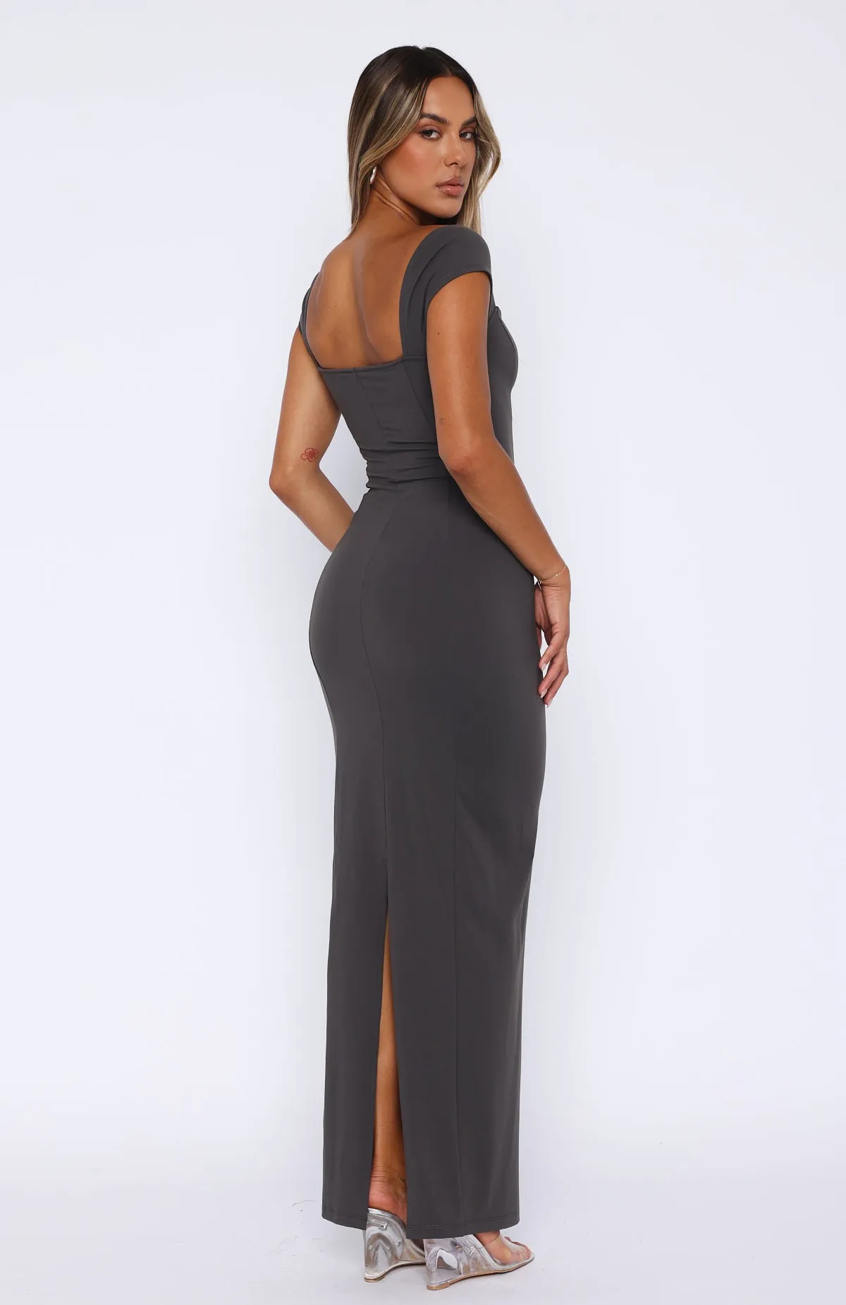 Wish I Knew Maxi Dress Charcoal