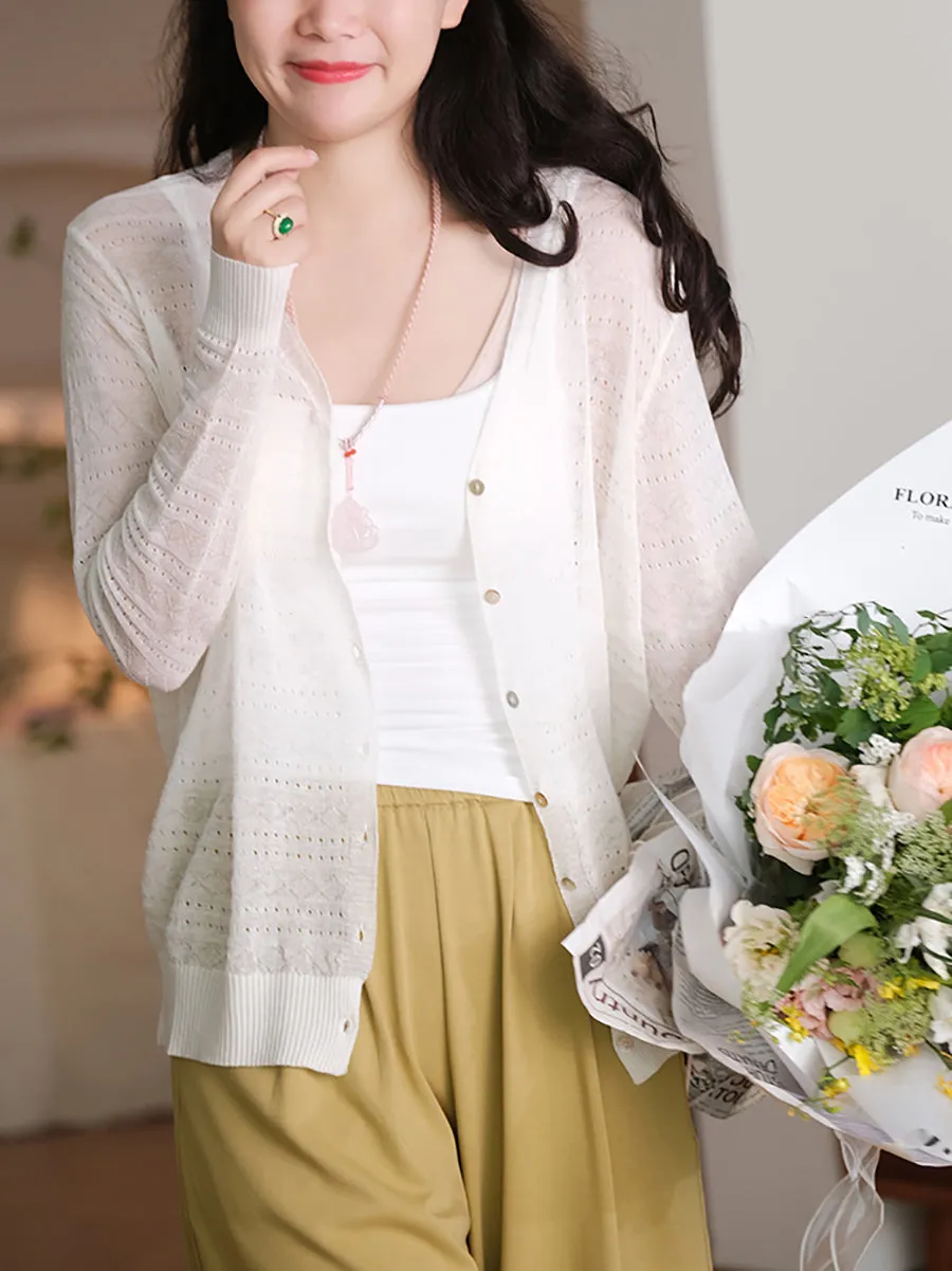 Women Spring Solid Casual V-Neck Knitted Shirt SC1009