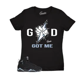 Womens Chambray 7 Shirt - God Got Me - Black