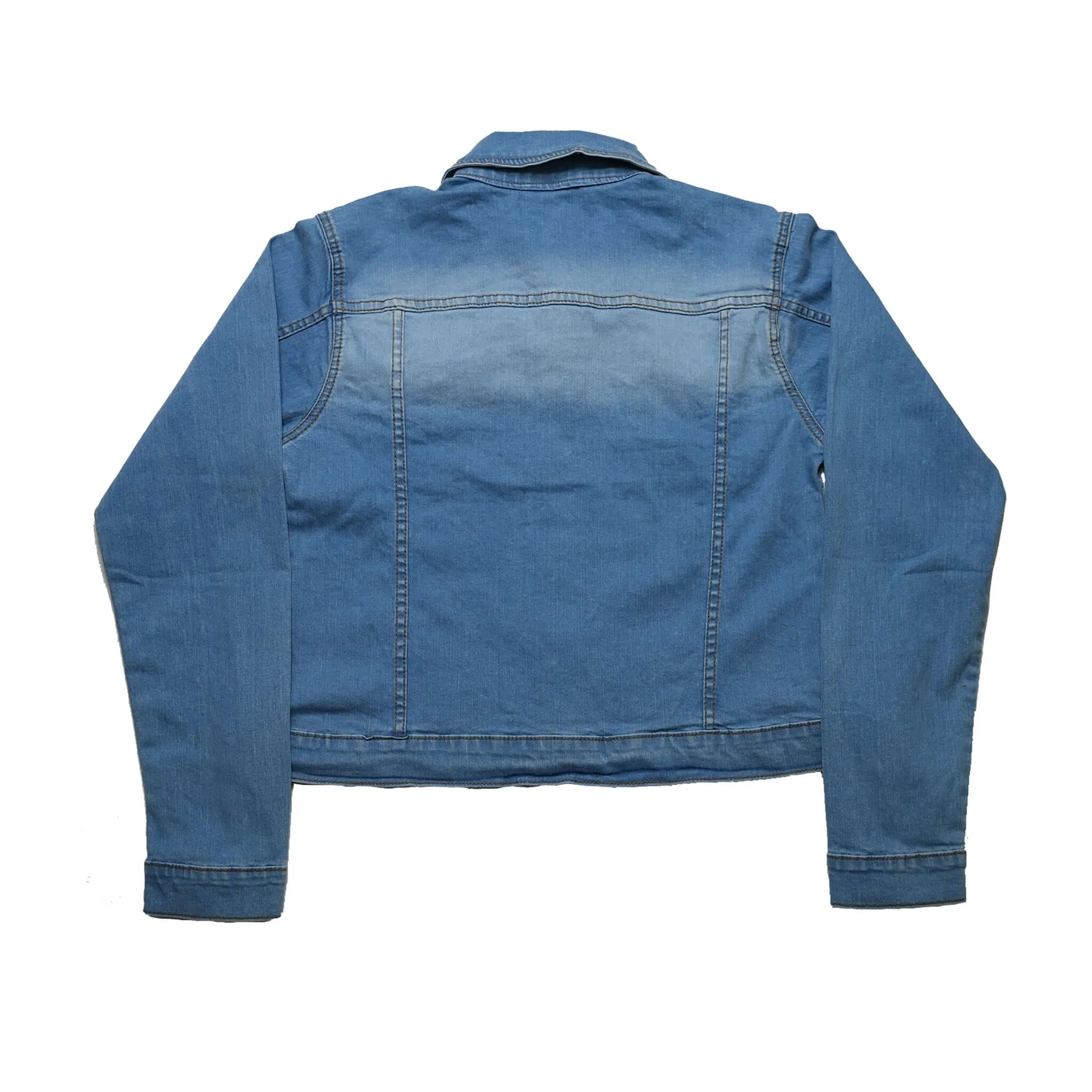 Women's Jean Jacket - Long Sleeves Button Closure